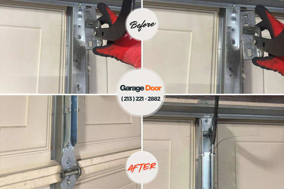 Before and after: garage door repair Ortonville, MN